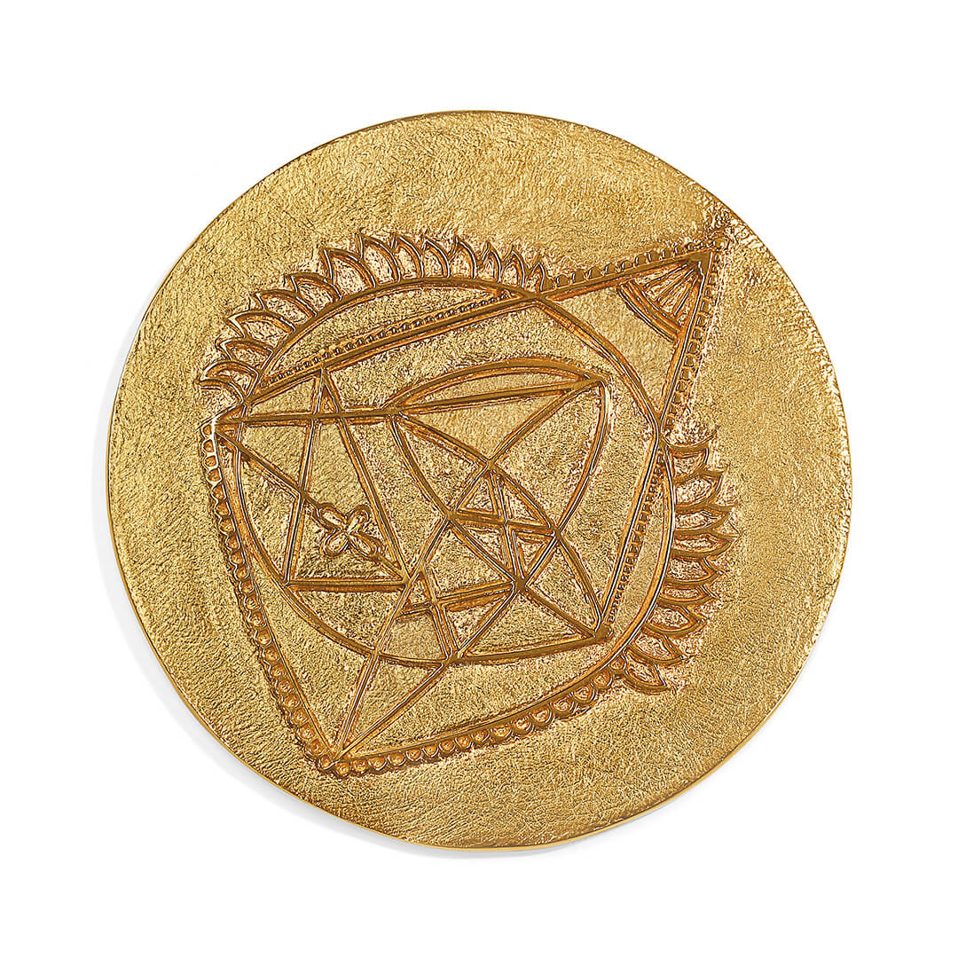 Ganesh Yantra Medallion gold 7cm-1