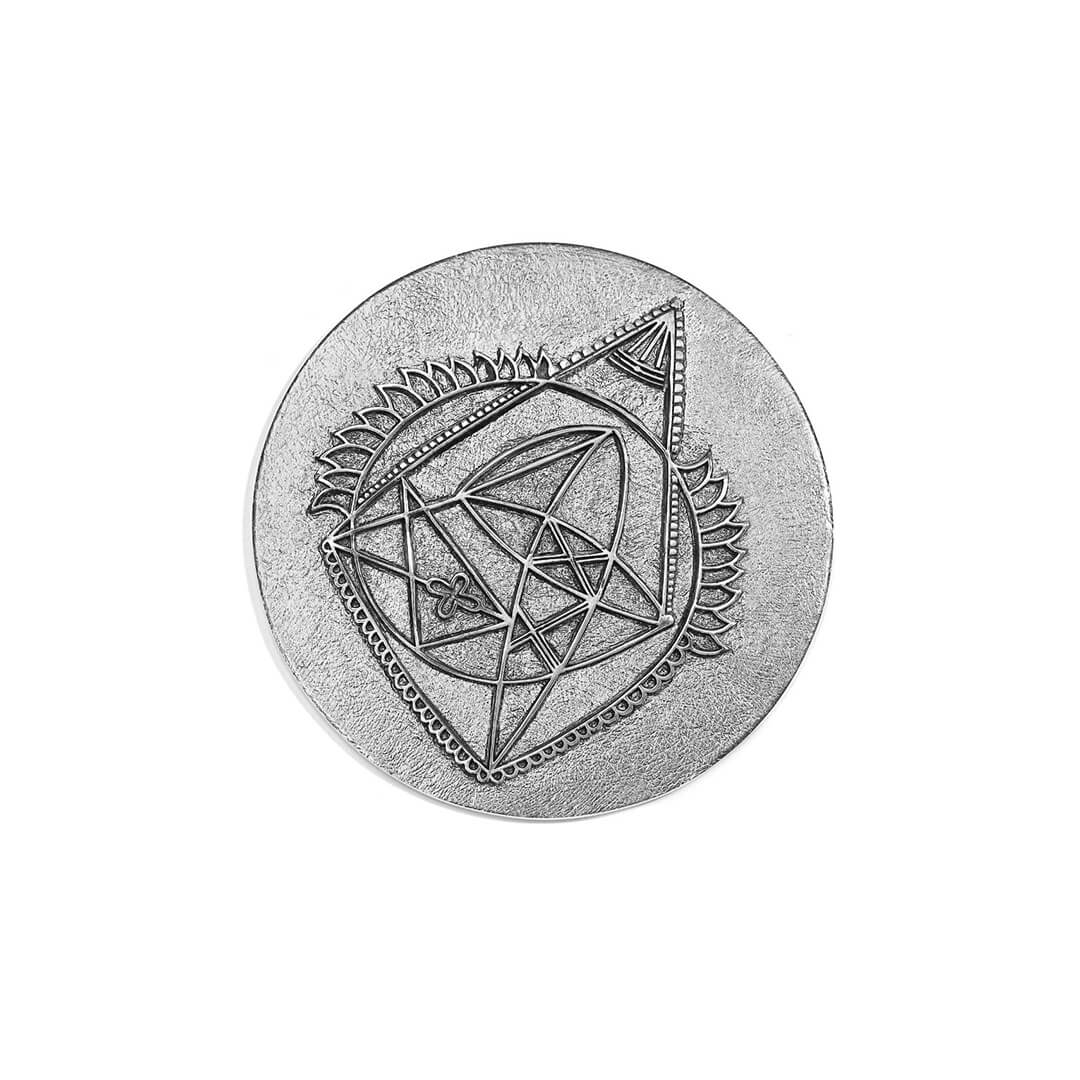 Ganesh Yantra Medallion silver 5cm-1
