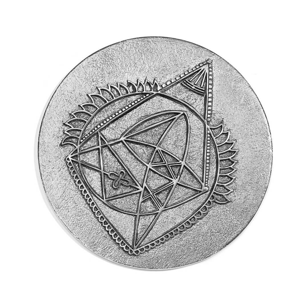 Ganesh Yantra Medallion silver 7cm-1
