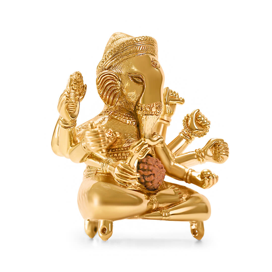 Lambodara – Ganesh Pocket Statue gold 2