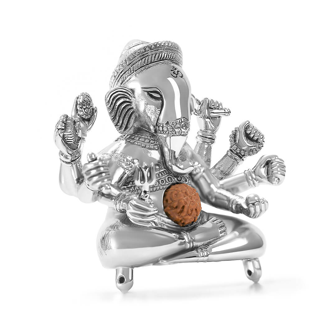 Lambodara – Ganesh Pocket Statue silver 2