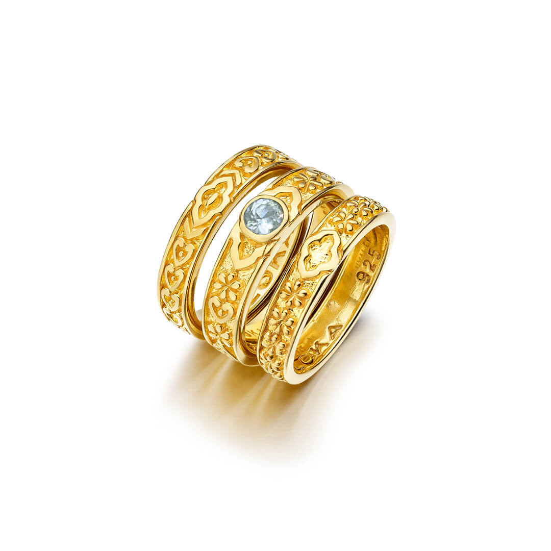 Ajna Blue Topaz gold
