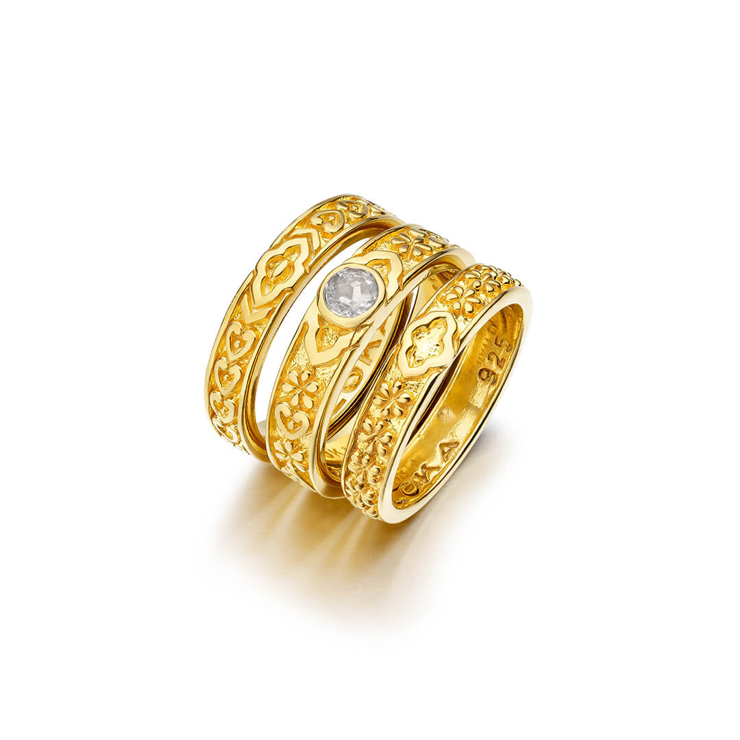 Ajna White Topaz gold