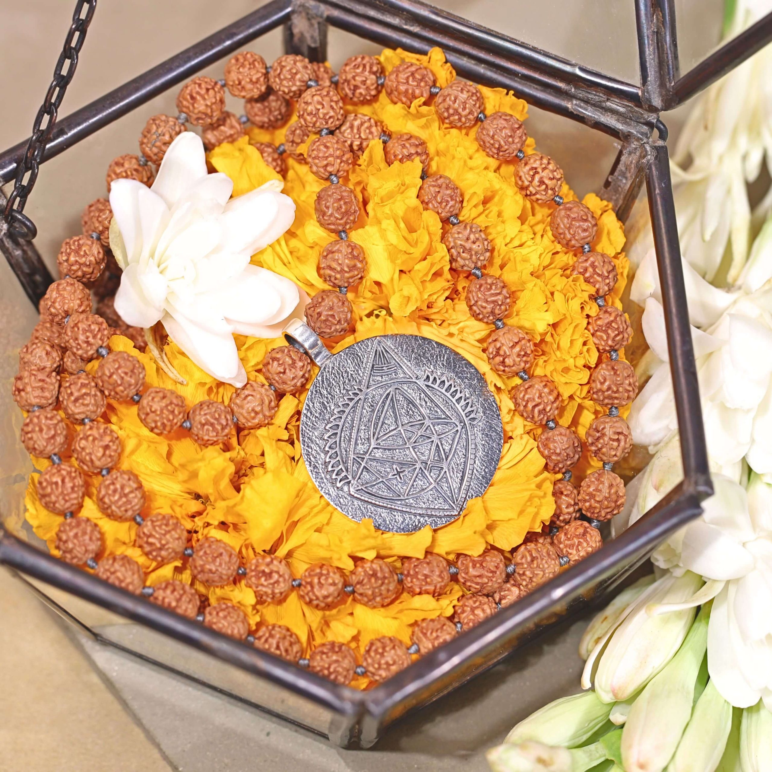 ganesh yantra mala silver