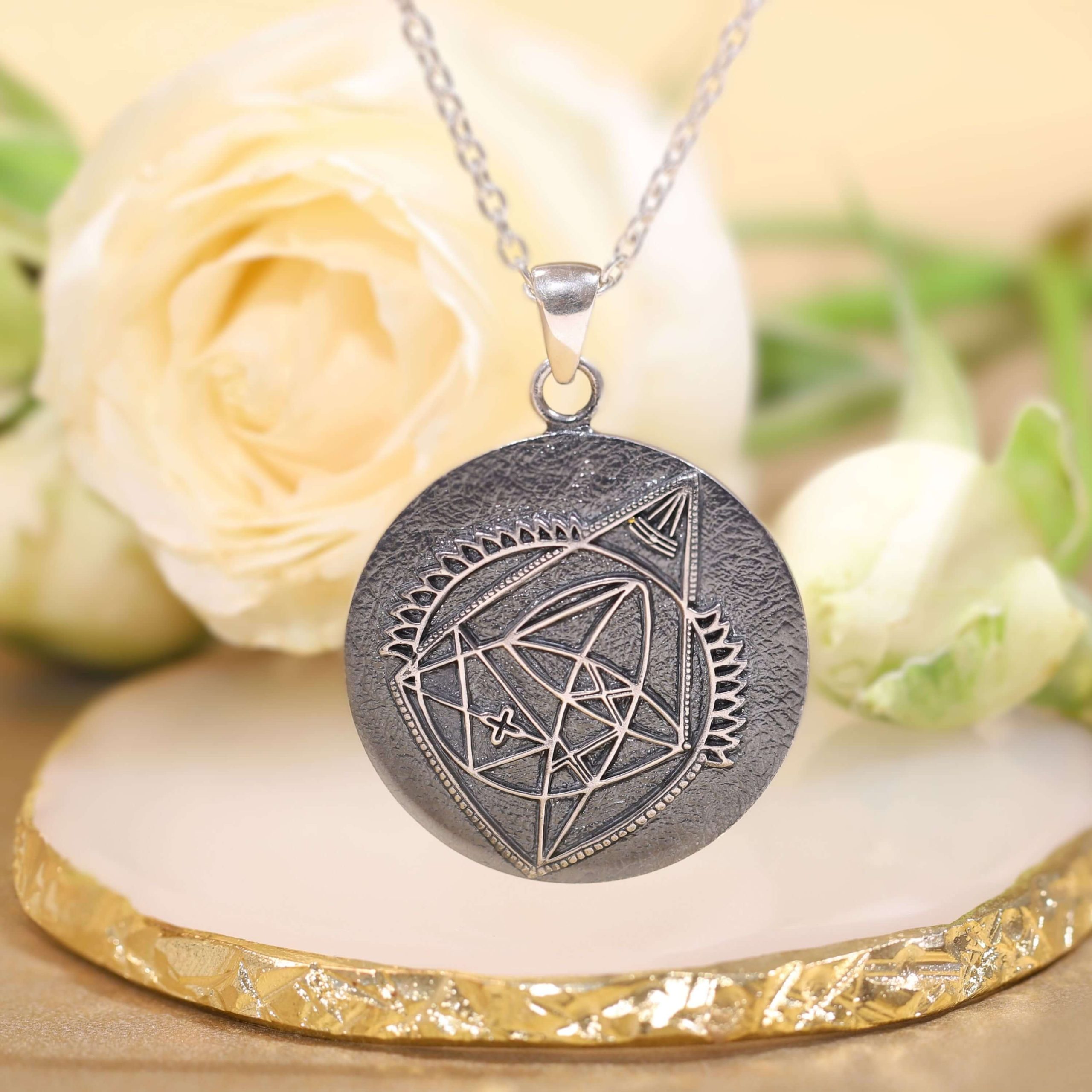 ganesh yantra pendant silver1